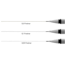 Winsor & Newton Black Fineliner Pens Set - 0.05, 0.1, 0.3