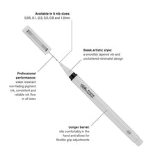 Winsor & Newton Black Fineliner Pens Set - Assorted Set
