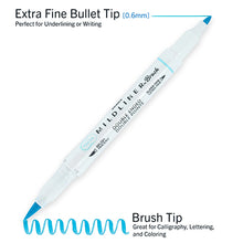 Zebra Mildliner Double-Sided Creative Brush Pen & Marker, 10 Color Set
