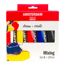 Amsterdam Acrylic Paint Set of 5 Colors, 120ml tubes