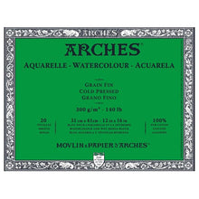 Arches Watercolor Block 140LB, Natural White, Cold Press in Various Sizes