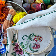 Dropcloth Flower Garden Stick & Stitch set/8