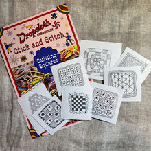 Dropcloth Quilt Squares Stick & Stitch Set/8