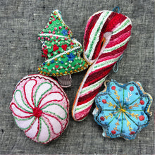 Dropcloth DIY Embroidered Christmas Cookie Ornaments