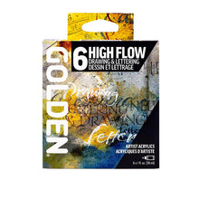 Golden High Flow Drawing/Lettering Set 6 x 30ml bottles
