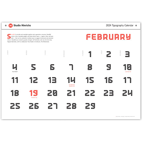Studio Hinrichs 2025 Calendar