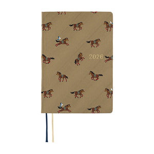 Hobonichi Techo HON 2026, A6, Bow & Tie: Galloping Horses