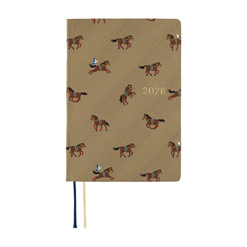 Hobonichi Techo HON 2026, A6, Bow & Tie: Galloping Horses