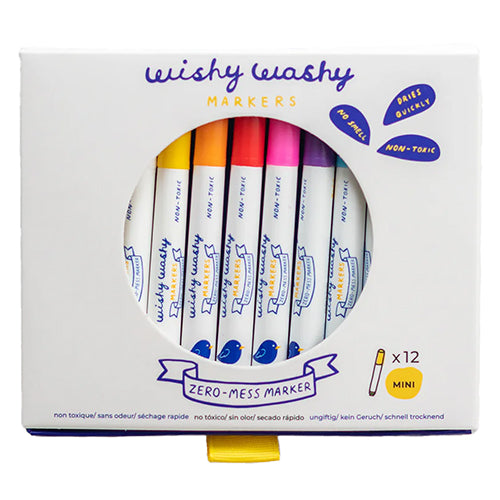 Jaq Jaq Bird Wishy Washy Markers Mini 12pk