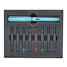 Lamy Safari Fountain Pen Sets in Various Colors (Fine nib size, 8 ink cartridges)
