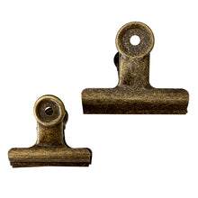 Metal Binder Clip in Antiqued Brass Finish in 2 sizes