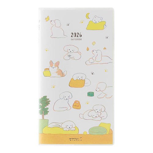 Midori 2026 Slim Pocket Diary (Monthly) Dog