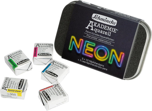 Schmincke Akademie Neon Set of 5, 1/2 Pans