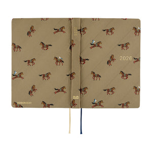 Hobonichi Techo HON 2026, A6, Bow & Tie: Galloping Horses