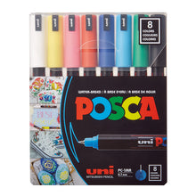 POSCA Paint Markers, PC-1MR Extra Fine Tip Set of 8, Primary Colors