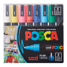 POSCA Paint Markers, PC-5M Medium Set of 8, Primary Colors