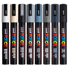 POSCA Paint Markers, Monotone Shades, PC-5M Medium Set of 8