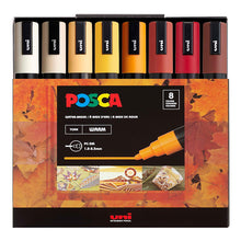 POSCA Paint Markers, Warm Tone Shades, PC-5M Medium Set of 8