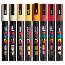 POSCA Paint Markers, Warm Tone Shades, PC-5M Medium Set of 8