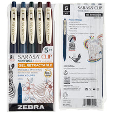 Sarasa Zebra Vintage Pen set of 5 in Light or Dark