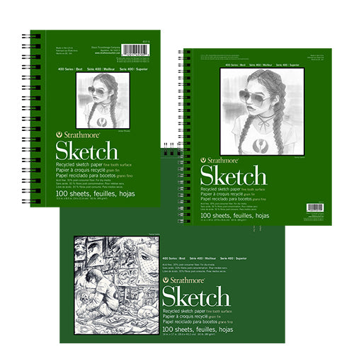 Strathmore 400 Series Recycled Sketch Pad, 100 Sheets 9x12