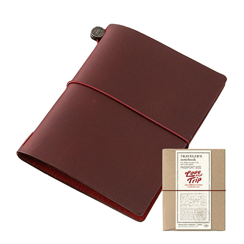 Traveler's Company Love and Trip RED Limited Edition Notebook, Passport Size