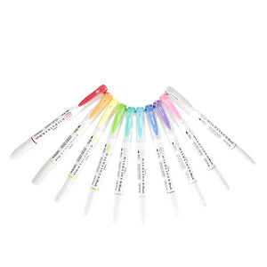 Zebra Mildliner Double-Sided Creative Brush Pen & Marker, 10 Color Set