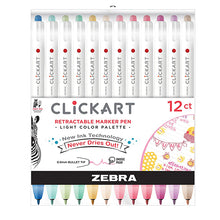 Zebra ClickArt Retractable Marker, Set of 12 In Light or Dark