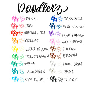 Zebra Doodler'z Dual Brush Pens, 18 Color Set