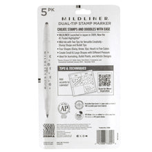 Zebra Mildliner Dual Tip Stamp Marker, 5 Color Set