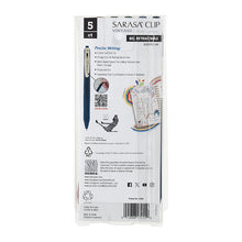 Zebra Sarasa Vintage Pens, Dark Colors, Set of 5