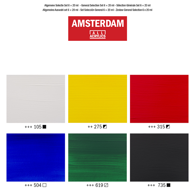 Amsterdam 20ml Standard Acrylic Paint Set 72/Pkg