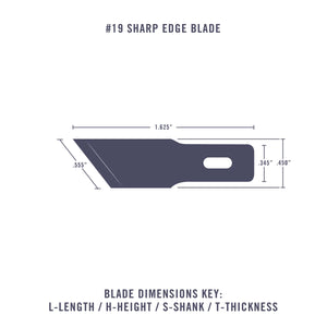 Excel #19 Angled Blade 5pk