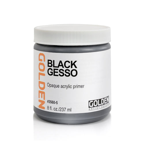 GOLDEN Black Gesso (8oz, 16oz, 32oz)