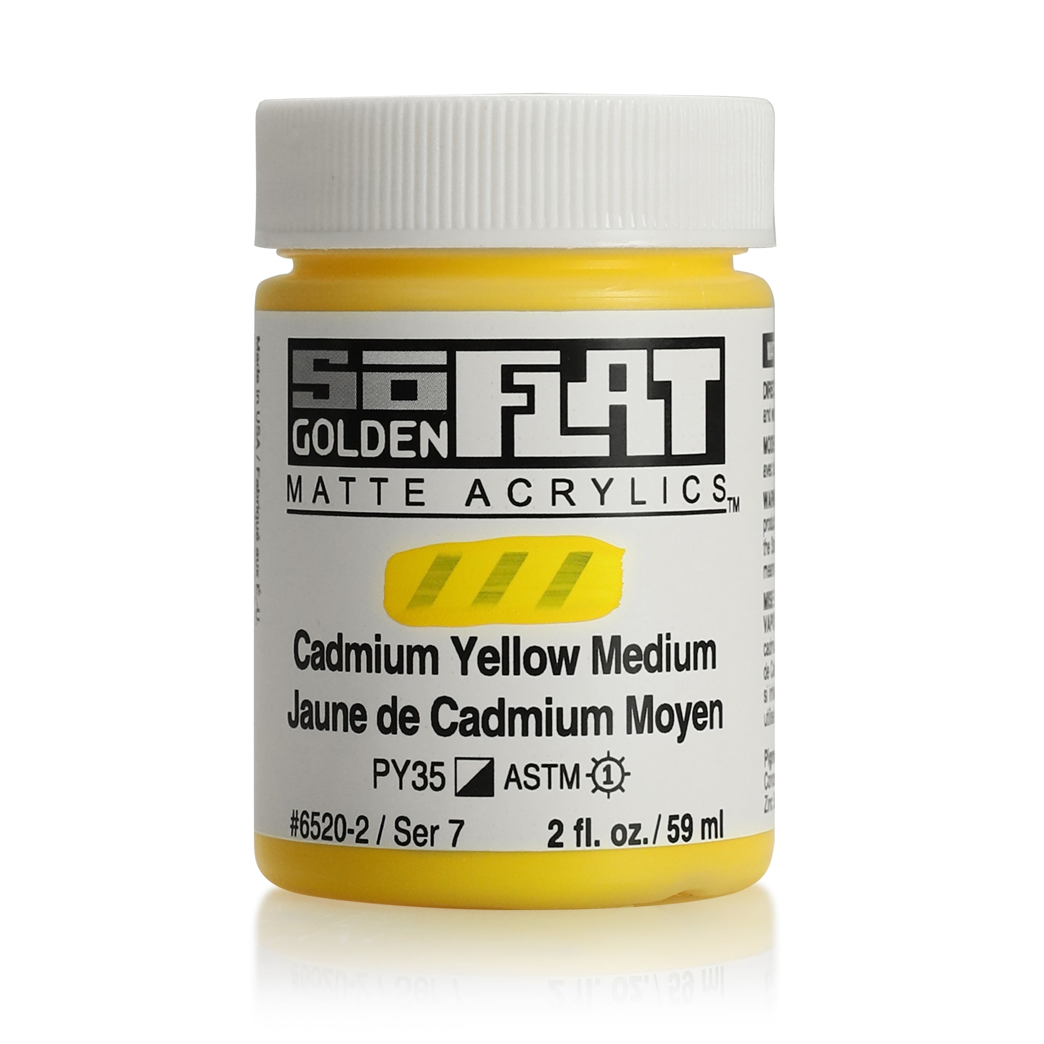 GOLDEN SoFlat Matte Acrylic - Permanent Yellow Deep, 2oz Jar