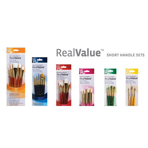 Princeton Real Value Series Red Short Handled Brush Sets