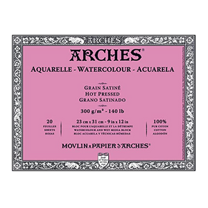  Arches Watercolor Block, Hot Press 12X16