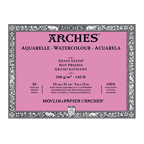 Arches Watercolor Block 140LB, Natural White, Hot Press – ARCH Art