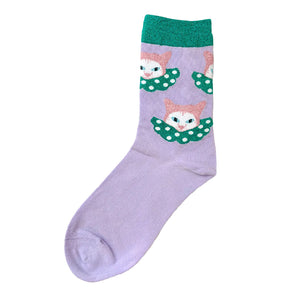 Cute Cat, Mushroom or Kale Socks