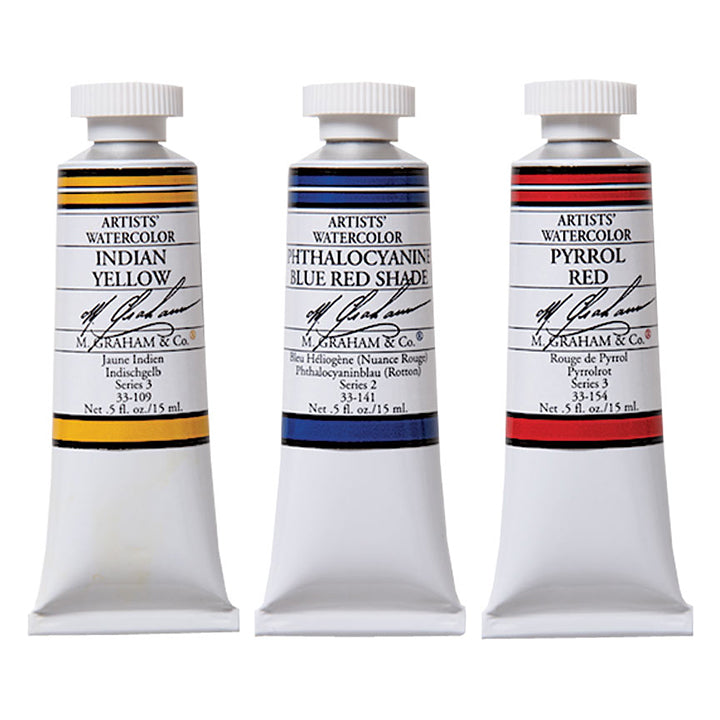 M. Graham & Co. 33-Set 1/2-Ounce Tube Watercolor Paint Basic 5-Color Set