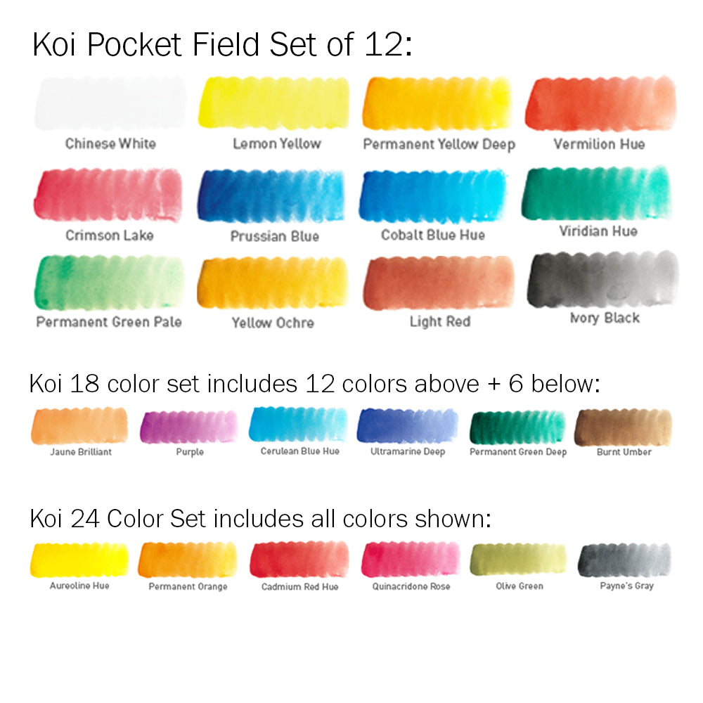Koi Watercolor Pocket Field Sketch Box Sets