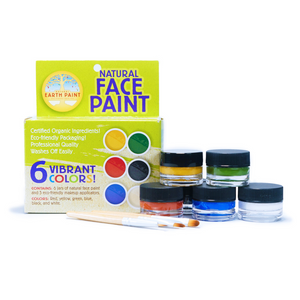 Natural Face Paint Six Color Set with Bamboo Applicators