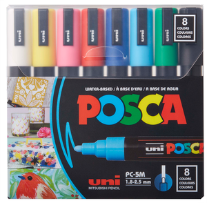 POSCA Paint Markers, 8 Color Medium Tip Set