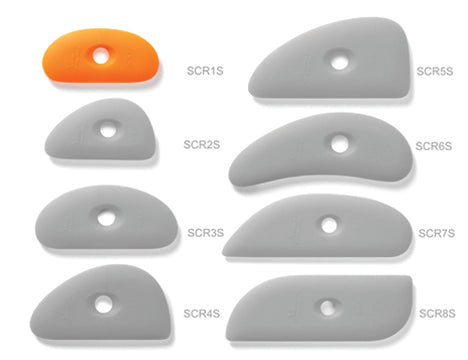 Xiem Soft Rib Silicone Clay Tools, Various Sizes