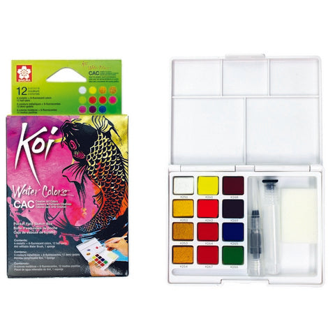 Koi Creative Flourescent and Pearlescent Watercolor Sets