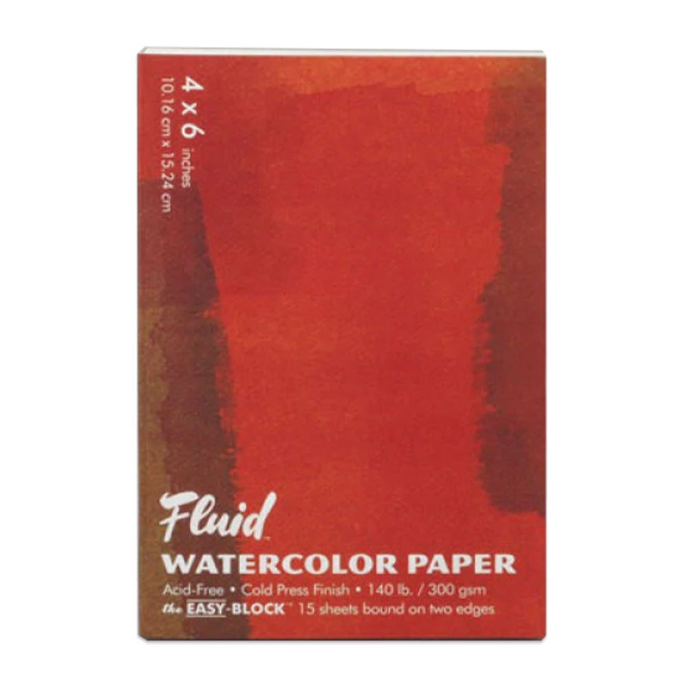 Fluid Hot Press Watercolor Paper Block 4 in. x 6 in. 15 Sheets