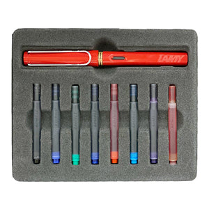 Lamy Safari Fountain Pen + Assorted Cartridges Gift Set, Various Colors