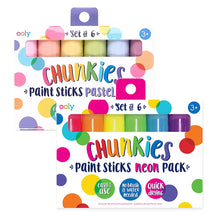 Ooly Chunkies Paint Sticks, Neon or Pastel, Set of 6