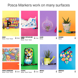 POSCA Paint Markers, 8 Color Fine Tip Set