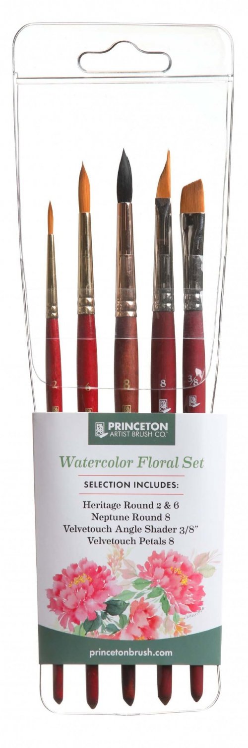 Princeton Watercolor Floral Brush, Set 5 Brushes – ARCH Art Supplies
